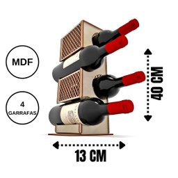 Mini Adega MDF para 4 garrafas - 4