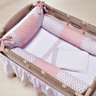 Protetor Para Berço Desmontável 4 Peças Chevron Rosa - 1