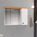 Ver imagem 1 de Espelheira para Banheiro 1 Porta Madri Branco com Nature - Rede Móveis