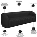 Ver imagem 4 de Sofá 4 Lugares para Sala 292cm Lazio M03 Corano Preto - Lyam Decor