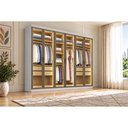 Ver imagem 1 de Guarda Roupa Closet Modulado Casal 6PTS 4g Linea Neve N. Horizonte
