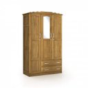 Ver imagem 1 de Guarda-Roupa Solteiro com Espelho 3 Portas 2 Gavetas Suíça Clássica Móveis Mpo