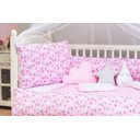 Ver imagem 3 de Kit Berço Protetor Lateral Nuvem Chuva De Benção Rosa 8 Peçs