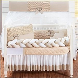 Kit Berço Completo E Trança Marrom 12 Peças