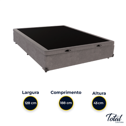 Cama Box Baú Viúvo Suede Cinza - 4
