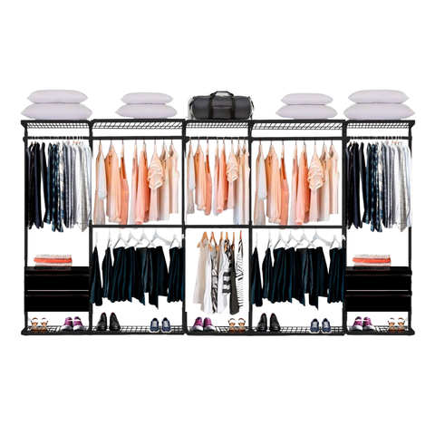 Closet Aramado - Linear Clr221 com Gaveta - 3,70m - Preto