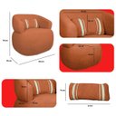 Ver imagem 7 de Poltrona Orgânica Giratória Chloe Decorativa com Almofada Plumante Bouclê Terracota - Arkell