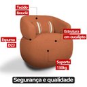 Ver imagem 4 de Poltrona Orgânica Giratória Chloe Decorativa com Almofada Plumante Bouclê Terracota - Arkell
