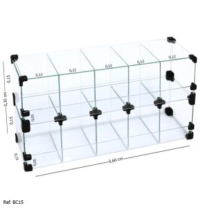 Baleiro Expositor Modulado em Vidro - 0,60 x 0,30 x 0,15