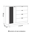 Ver imagem 4 de Cômoda Infantil 4 Gavetas com 1 Porta Ripada Ayla Branco - Phoenix
