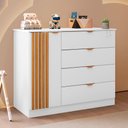Ver imagem 2 de Cômoda Infantil 4 Gavetas com 1 Porta Ripada Ayla Branco - Phoenix