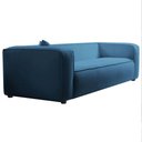 Ver imagem 3 de Sofá 3 Lugares 180cm Orgânico Luxo Recepção Cecília Linho Azul Royal - Incasa Decor