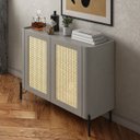 Ver imagem 1 de Buffet Bend 99 cm Porta Sextavada Incolar Grigio com Pé Preto