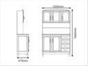 Ver imagem 3 de Armário de Cozinha 5 Portas 4 Gavetas Clássica Marrom