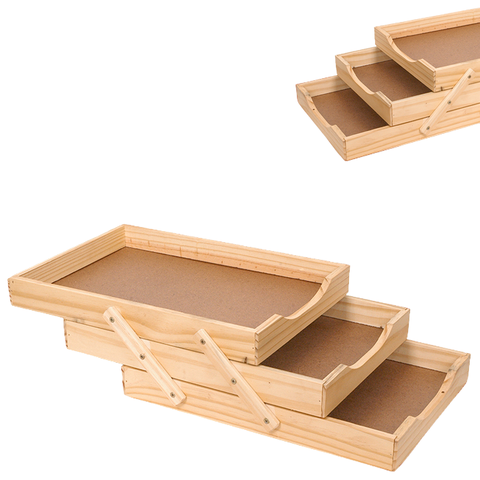 Caixa de Correspondência Tripla em Madeira - 35,5x25x4cm