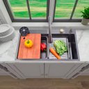 Ver imagem 5 de Cuba Gourmet Retangular com Acessórios e Torneira em Aço Inox Grafite 75x46x22cm