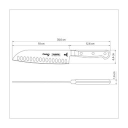 Faca Santoku Tramontina Century com Lâmina em Aço Inox e Cabo Policarbonato com Fibra de Vidro 7" - 3