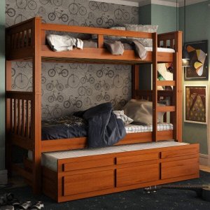 Treliche Solteiro Com 3 Gavetas 100% Madeira Maciça