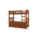 Ver imagem 3 de Treliche Solteiro Madeira Maciça com Cama Auxiliar e 3 Gavetas Castanho Claro