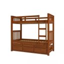 Ver imagem 2 de Treliche Solteiro Madeira Maciça com Cama Auxiliar e 3 Gavetas Castanho Claro