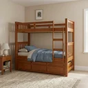 Ver imagem 1 de Treliche Solteiro Madeira Maciça com Cama Auxiliar e 3 Gavetas Castanho Claro Marrom