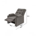 Ver imagem 4 de Poltrona Columbia Retrátil/reclinável Porta Copos Suede Cinza - Xflex Sofás