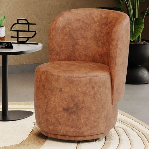 Poltrona Orgânica Decorativa Living Molly Couríssimo Caramelo - Desk Design