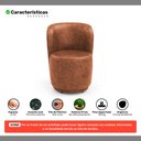 Ver imagem 3 de Poltrona Orgânica Decorativa Living Molly Couríssimo Caramelo - Desk Design