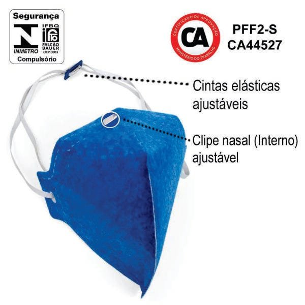 Máscara Azul PFF2 Sem Válvula Átomos - Respirador - 10 Unid. - 4