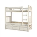 Ver imagem 2 de Treliche Solteiro Madeira Maciça com Cama Auxiliar e 3 Gavetas Branco Lavado