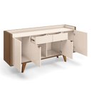 Ver imagem 5 de Buffet Aparador Melodia com 2 Portas e 2 Gavetas Off White/castanho - Hb Móveis