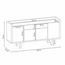 Ver imagem 7 de Buffet Aparador Melodia com 2 Portas e 2 Gavetas Off White/castanho - Hb Móveis