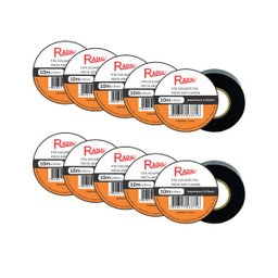 Fita Isolante 10 Mts Pvc Antichama Kit Com 10 Rolos Radial - 2