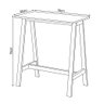 Mesa Compacta Home Office 76cm Base em Madeira - Branco - 3