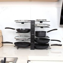 Organizador de Panelas Ajustável Metal Preto/branco Cozinha - 3