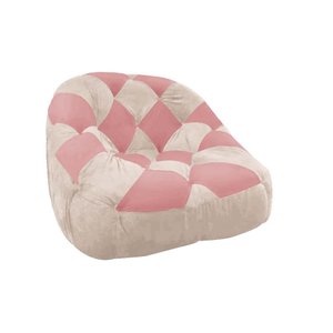 Poltrona Paloma Escritório Sala Pé Plástico Suede Bege Rosado e Suede Rose - Dominic Decor