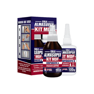 Kit MDF Almasuper (Adesivo Instantâneo Gel + Spray Primer)