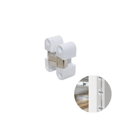 Dobradiça Invisível Plástico Branco 180 Graus 11 x 33 mm Hafele