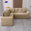 Ver imagem 6 de Estofado Sofá de Canto 5 Lugares Veneza com Espuma D-26 e Estrutura de Eucalipto - Bege