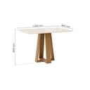 Ver imagem 4 de Conjunto Sala de Jantar Mesa Lisa 120cm Tampo de Vidro Canto Reto 4 Cadeiras Lily