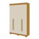 Ver imagem 2 de Guarda-Roupa Solteiro Agata 4 Portas 2 Gavetas Off White/Cinamomo - ACP Móveis