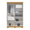 Ver imagem 3 de Guarda-Roupa Solteiro Agata 4 Portas 2 Gavetas Off White/Cinamomo - ACP Móveis