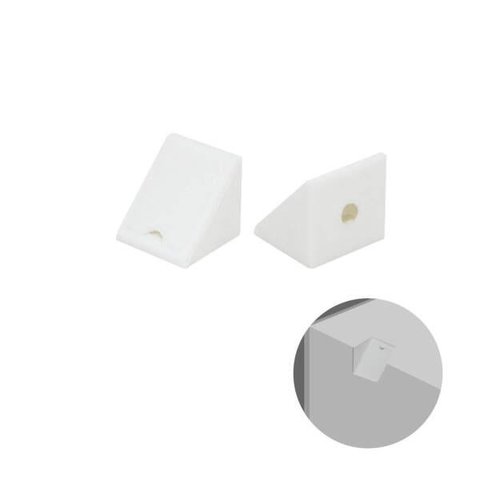 Cantoneira Conector de 2 Furos com Tampa Branca Pacote com 100 Unidades