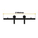 Ver imagem 3 de Kit Aparente Preto Fosco de Roldanas e Trilho para Porta de Correr Aereo - 2 Metros