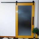 Ver imagem 5 de Kit Aparente Preto Fosco de Roldanas e Trilho para Porta de Correr Aereo - 2 Metros