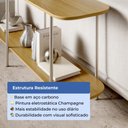 Ver imagem 4 de Aparador Mesa Lateral para Sofá Sala 180cm 100% MDF Estrutura Aço Carbono Carvalho