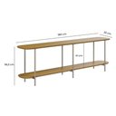 Ver imagem 2 de Aparador Mesa Lateral para Sofá Sala 180cm 100% MDF Estrutura Aço Carbono Carvalho