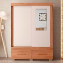 Ver imagem 1 de Guarda Roupa Mongi 2 Portas com Espelho Marrom Caemmun