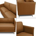 Ver imagem 5 de Sofá Decorativo Anthony 4 Lugares Sala de Estar 270cm Pés em Aço Couro Caramelo G88 - Gran Belo