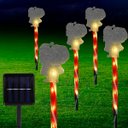 Ver imagem 2 de Pisca Solar Decoração Papai Noel Leds Amarelo Jardim de 2,5m